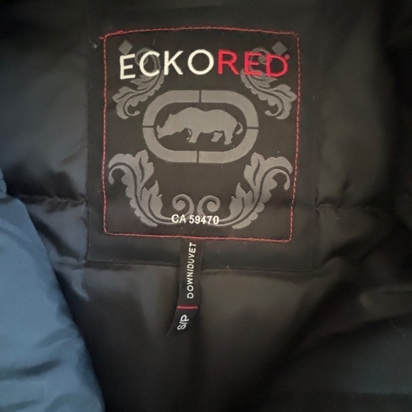 Ecko Red down & feather filled black parka size small EUC - Picture 10 of 15